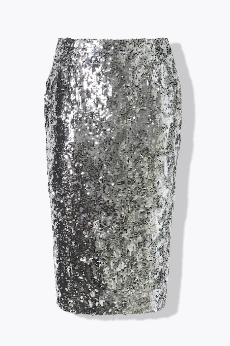 Paillettenrock, Slim Fit, Maxilänge, Rückenschlitz