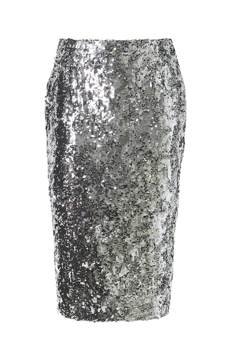 Flitrová sukně, přiléhavý střih, maxi délka, zadní rozparek