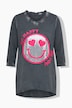 T-shirt met lange mouwen, A-lijn, smiley met pailletten