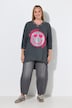 T-shirt met lange mouwen, A-lijn, smiley met pailletten