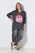 T-shirt met lange mouwen, A-lijn, smiley met pailletten