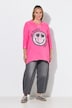 T-shirt met lange mouwen, A-lijn, smiley met pailletten