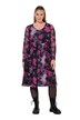 Midi-Meshkleid, A-Linie, Batikmuster, Unterkleid