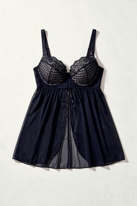 TruYou Babydoll, Mesh, Bügel, Softschalen mit Hahnentrittmuster