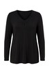 Langarmshirt, A-Linie, Zierfalten, V-Ausschnitt