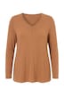 Langarmshirt, A-Linie, Zierfalten, V-Ausschnitt