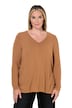 Langarmshirt, A-Linie, Zierfalten, V-Ausschnitt