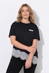T-skjorte, rett passform, asymmetrisk blondekant