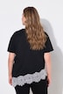 T-skjorte, rett passform, asymmetrisk blondekant