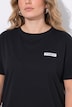 T-skjorte, rett passform, asymmetrisk blondekant