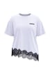 T-Shirt, Boxy Fit, asymmetrischer Spitzensaum