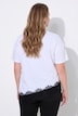 T-skjorte, rett passform, asymmetrisk blondekant