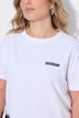 T-skjorte, rett passform, asymmetrisk blondekant