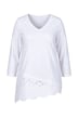 T-Shirt, A-Linie, asymmetrischer Saum mit Spitze