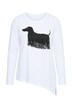 Langarmshirt, A-Linie, Hund mit Fransen