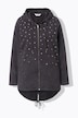 Sweatjacke, A-Linie, Glitzersternchen, Kapuze