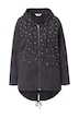 Sweatjacke, A-Linie, Glitzersternchen, Kapuze