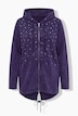 Sweatjacke, A-Linie, Glitzersternchen, Kapuze