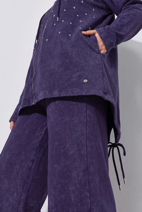 Sweatjacke, A-Linie, Glitzersternchen, Kapuze