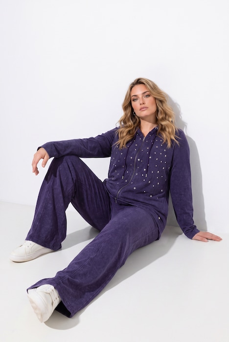 Sweatjacke, A-Linie, Glitzersternchen, Kapuze