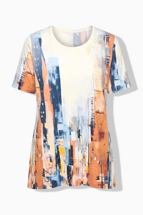 T-shirt, A-lijn, skyline, glittersteentjes