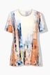 T-shirt, A-lijn, skyline, glittersteentjes