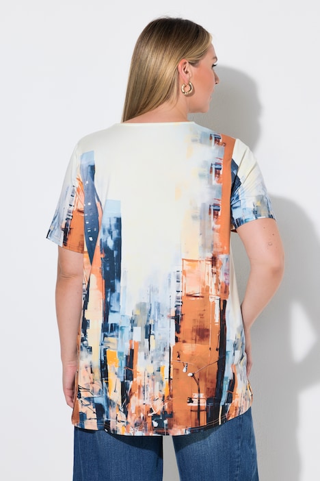 T-shirt, A-lijn, skyline, glittersteentjes