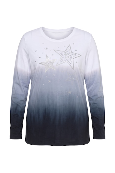 Langarmshirt, Komfort Fit, Farbverlauf, Metallic-Sterne