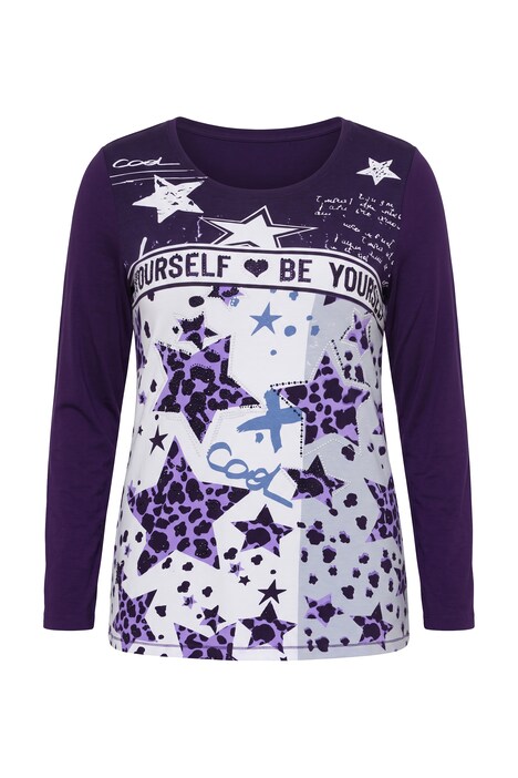 Langarmshirt, Komfort Fit, Sterne, Glitzersteinchen