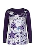 Langarmshirt, Komfort Fit, Sterne, Glitzersteinchen