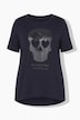 T-Shirt, A-Linie, Glitzer-Druck, Zipfelsaum