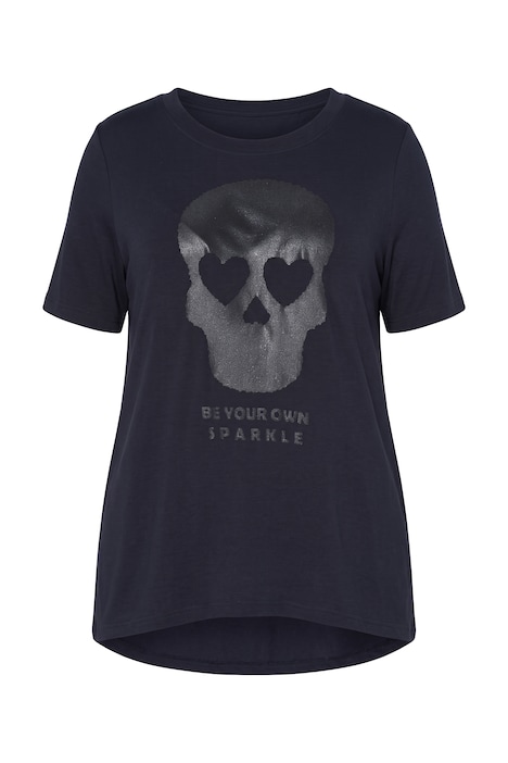 T-Shirt, A-Linie, Glitzer-Druck, Zipfelsaum