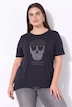 T-Shirt, A-Linie, Glitzer-Druck, Zipfelsaum