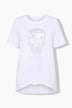 T-Shirt, A-Linie, Glitzer-Druck, Zipfelsaum