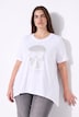 T-Shirt, A-Linie, Glitzer-Druck, Zipfelsaum
