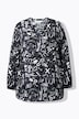Bluse, A-Linie, Graffitti-Muster, Langarm