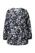 Bluse, A-Linie, Graffitti-Muster, Langarm