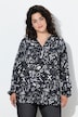 Bluse, A-Linie, Graffitti-Muster, Langarm