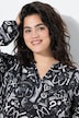 Bluse, A-Linie, Graffitti-Muster, Langarm