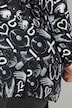 Bluse, A-Linie, Graffitti-Muster, Langarm