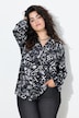 Bluse, A-Linie, Graffitti-Muster, Langarm