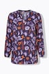 Bluse, A-Linie, Graffitti-Muster, Langarm