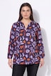 Bluse, A-Linie, Graffitti-Muster, Langarm