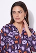 Bluse, A-Linie, Graffitti-Muster, Langarm