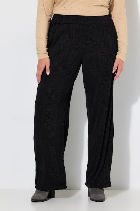 Jerseyhose, weites, gerades Bein, Struktur, Elastikbund