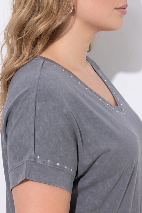 Shirt, comfort fit, koudgeverfd, sierstuds