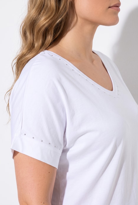 T-shirt coupe Comfort Fit, teinture à froid, rivets fantaisie