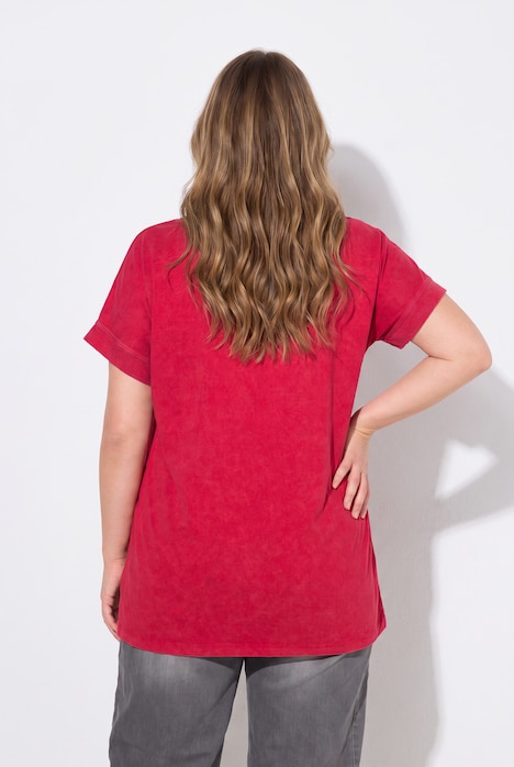 T-shirt coupe Comfort Fit, teinture à froid, rivets fantaisie