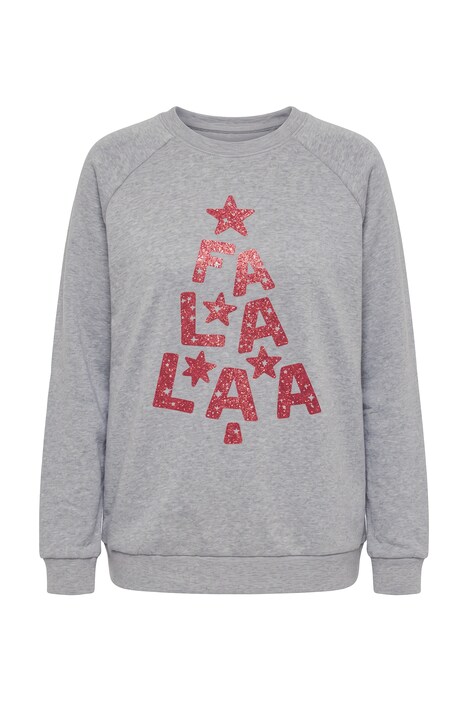 Sweatshirt, Boxy Fit, glitzerndes Weihnachts-Motiv