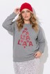 Sweatshirt, Boxy Fit, glitzerndes Weihnachts-Motiv